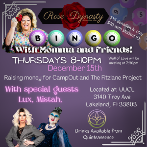 Momma and Friends Drag Charity Bingo for CampOut and The Fitzlane Project!